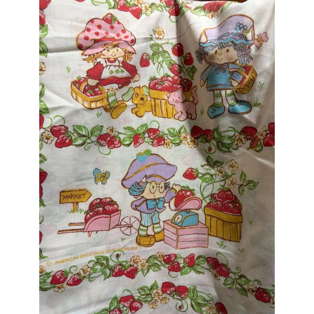 1980 Strawberry Shortcake Twin Flat Sheet 79